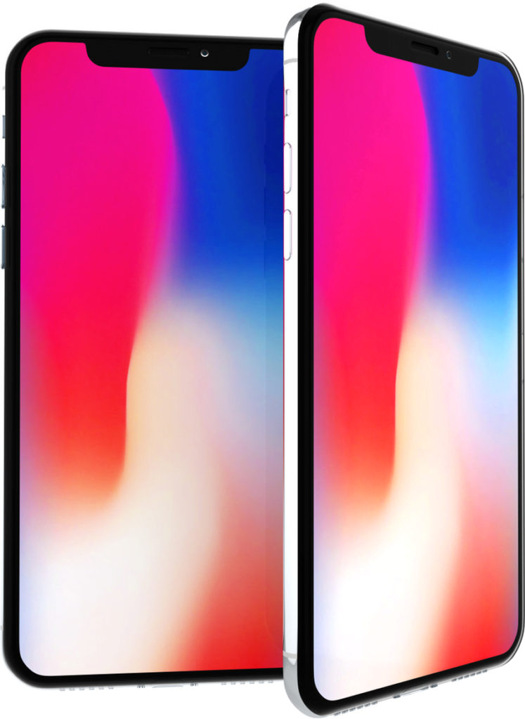 An image of an iPhone X in silver